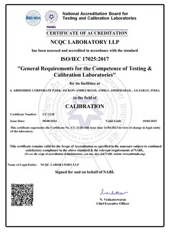 NABL Certificate - NCQC Calibration Laboratory